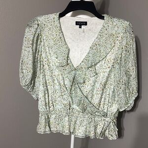 1. State Women's Floral Blouse - Light Green